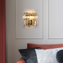 Настенный светильник с хрусталем 339/2 золото / черный Bogate's