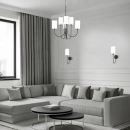 Настенный светильник с тканевым абажуром 60164/1 черный Eurosvet