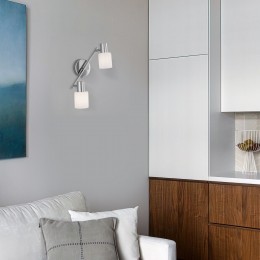 Настенный светильник со стеклянными плафонами 20089/2 хром Eurosvet