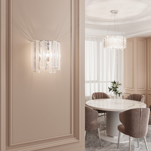 Настенный светодиодный светильник с хрусталем 109011 хром Eurosvet