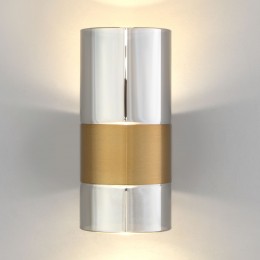 Настенный светодиодный светильник со стеклянным плафоном 40021/1 LED латунь/дымчатый Eurosvet