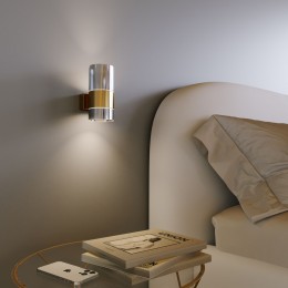 Настенный светодиодный светильник со стеклянным плафоном 40021/1 LED латунь/дымчатый Eurosvet