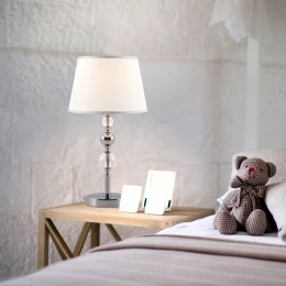 Настольный светильник с тканевым абажуром 01071/1 хром Eurosvet