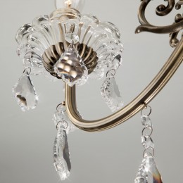 Подвесная люстра с хрусталем 3281/8 античная бронза Eurosvet