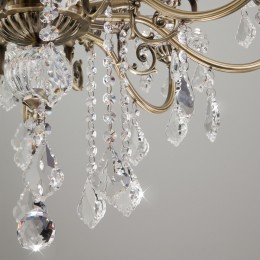 Подвесная люстра с хрусталем 3281/8 античная бронза Eurosvet