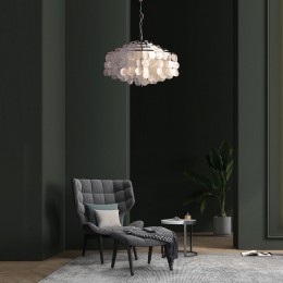 Подвесная люстра с перламутром 3535/6 хром Eurosvet