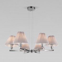 Подвесная люстра с тканевыми абажурами 60136/6 хром/серый Eurosvet