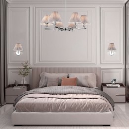 Подвесная люстра с тканевыми абажурами 60136/6 хром/серый Eurosvet