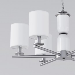 Подвесная люстра с тканевыми абажурами 60146/6 никель Eurosvet