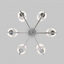 Подвесная люстра с тканевыми абажурами 60146/6 никель Eurosvet