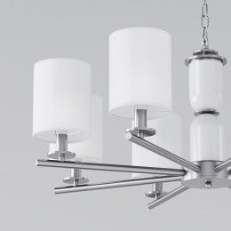 Подвесная люстра с тканевыми абажурами 60146/8 никель Eurosvet