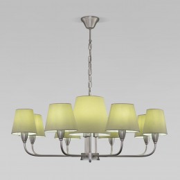 Подвесная люстра с тканевыми абажурами 60153 никель Eurosvet