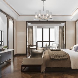 Подвесная люстра со стеклянными плафонами 60133/6 серебро Eurosvet