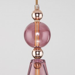 Подвесной светильник со стеклянным плафоном 50202/1 пурпурный Eurosvet