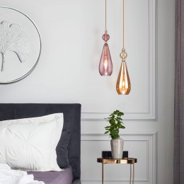 Подвесной светильник со стеклянным плафоном 50202/1 пурпурный Eurosvet