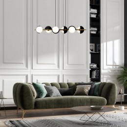 Подвесной светильник со стеклянными плафонами 70149/6 черный/латунь Eurosvet