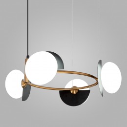 Подвесной светильник со стеклянными плафонами 70150/4 черный/латунь Eurosvet