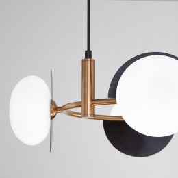 Подвесной светильник со стеклянными плафонами 70150/4 черный/латунь Eurosvet