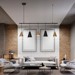 Подвесной светильник в стиле лофт 50088/5 черный / золото Eurosvet