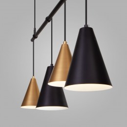 Подвесной светильник в стиле лофт 50088/5 черный / золото Eurosvet