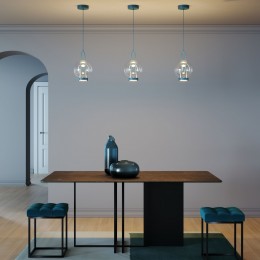 Подвесной светодиодный светильник со стеклянным плафоном 50267/1 LED синий Eurosvet