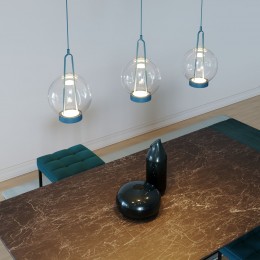 Подвесной светодиодный светильник со стеклянным плафоном 50267/1 LED синий Eurosvet