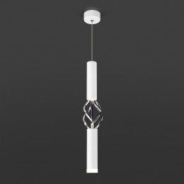 Подвесной светодиодный светильник в стиле лофт 50191/1 LED белый / хром Eurosvet