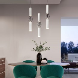 Подвесной светодиодный светильник в стиле лофт 50191/1 LED белый / хром Eurosvet