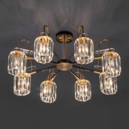 Потолочная люстра с хрусталем 70090/8 черный Eurosvet