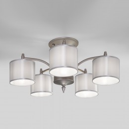 Потолочная люстра с тканевыми абажурами 60080/5 сатин-никель Eurosvet