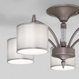 Потолочная люстра с тканевыми абажурами 60080/5 сатин-никель Eurosvet