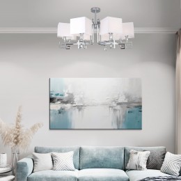 Потолочная люстра с тканевыми абажурами 60115/8 хром Eurosvet