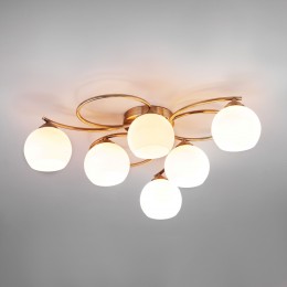 Потолочная люстра со стеклянными плафонами 30144/6 античная бронза Eurosvet