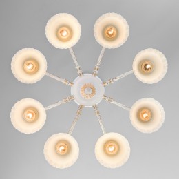 Потолочная люстра со стеклянными плафонами 60107/8 белый с золотом Eurosvet