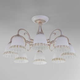 Потолочная люстра со стеклянными плафонами 60107/8 белый с золотом Eurosvet