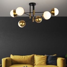 Потолочная люстра со стеклянными плафонами 70129/6 латунь Eurosvet