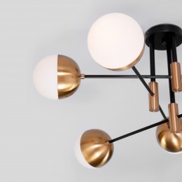 Потолочная люстра со стеклянными плафонами 70129/6 латунь Eurosvet