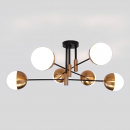 Потолочная люстра со стеклянными плафонами 70129/6 латунь Eurosvet