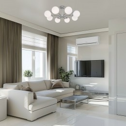 Потолочная люстра со стеклянными плафонами 70154/8 хром Eurosvet