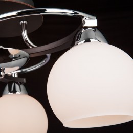 Потолочная люстра со стеклянными плафонами 9654/3 хром / венге Eurosvet