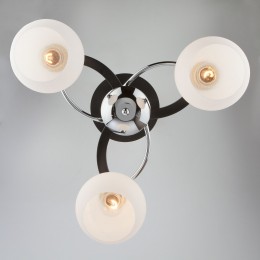 Потолочная люстра со стеклянными плафонами 9654/3 хром / венге Eurosvet