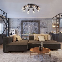 Потолочная люстра в стиле лофт 70111/8 черный Eurosvet