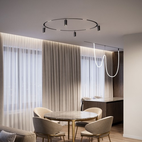 Slim Magnetic Трековый светильник для радиусного шинопровода 12W 4200K Comfi чёрный Ø 1200мм 85189/01 Elektrostandard