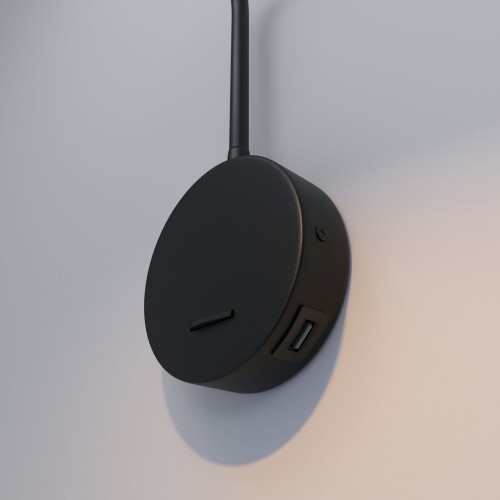 Светильник настенный светодиодный  Stem черный 3000К с USB-портом и выключателем 40120/LED черный Elektrostandard