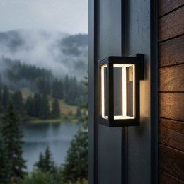 Уличный настенный светодиодный светильник Frame 3000K чёрный 1527 TECHNO LED черный Elektrostandard