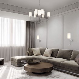 Умная подвесная люстра с тканевыми абажурами 60164/10 никель Eurosvet