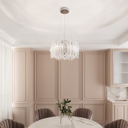 Умный подвесной светильник с хрусталем 101011/6 хром Eurosvet