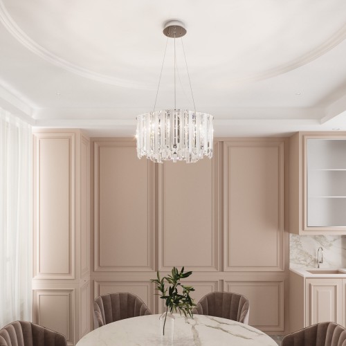 Умный подвесной светильник с хрусталем 101011/6 хром Eurosvet