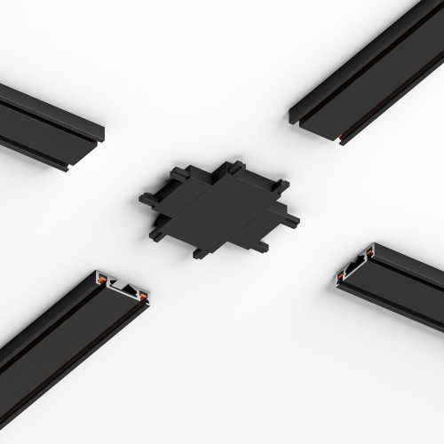 Flat Magnetic Четырёхсторонний соединитель для накладного шинопровода чёрный 85003/00 Elektrostandard