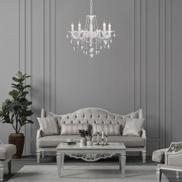 Классическая подвесная люстра 10108/5 белый Eurosvet